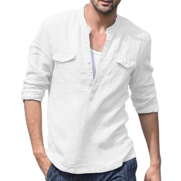 men's casual shirts skin-friendly fashion buttons stand collar shirt male solid color for office, White;black
men's casual shirts skin-friendly fashion buttons stand collar shirt male solid color for office, White;black