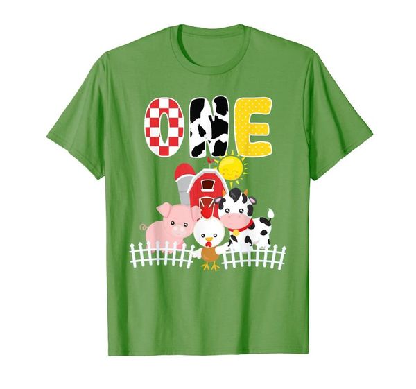 men's t-shirts barnyard farm animals 1st birthday 1 year old shirt, White;black