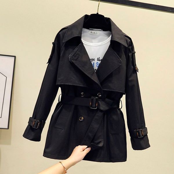 2021 new fashion women short trench autumn winter vintage belt double breasted khaki windbreaker outwear slim office coat y538 1bt2, Tan;black
2021 new fashion women short trench autumn winter vintage belt double breasted khaki windbreaker outwear slim office coat y538 1bt2, Tan;black