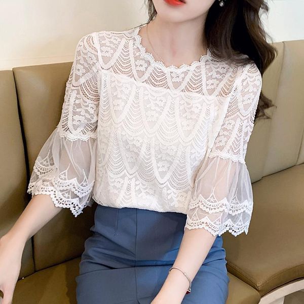 women's blouses & shirts 2021 summer women blouse fashion crochet hollow lace shirt short sleeve female white blusa
women's blouses & shirts 2021 summer women blouse fashion crochet hollow lace shirt short sleeve female white blusa