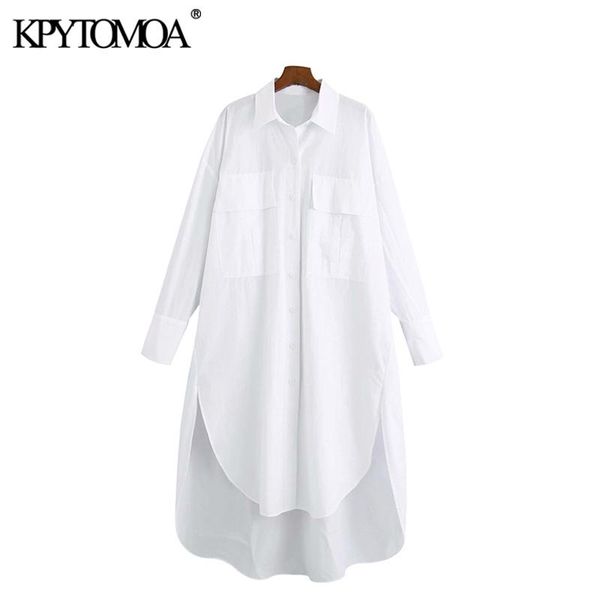 women's blouses & shirts kpytomoa women 2021 fashion with pockets oversized irregular vintage long sleeve side vents female chic, White
women's blouses & shirts kpytomoa women 2021 fashion with pockets oversized irregular vintage long sleeve side vents female chic, White