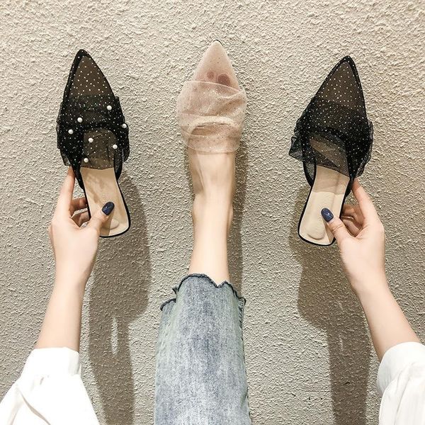 slippers pointed toe flat mules woman summer shoes fashion lace mesh black ladies female half drag muller b5631
slippers pointed toe flat mules woman summer shoes fashion lace mesh black ladies female half drag muller b5631
