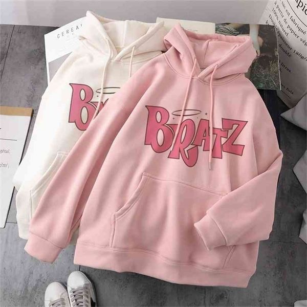 women casual hooded sweatshirt bratz letter sweatshirt harajuku kawaii cute hoodie long sleeve sweatshirt autumn streetwear 210909, Black
women casual hooded sweatshirt bratz letter sweatshirt harajuku kawaii cute hoodie long sleeve sweatshirt autumn streetwear 210909, Black