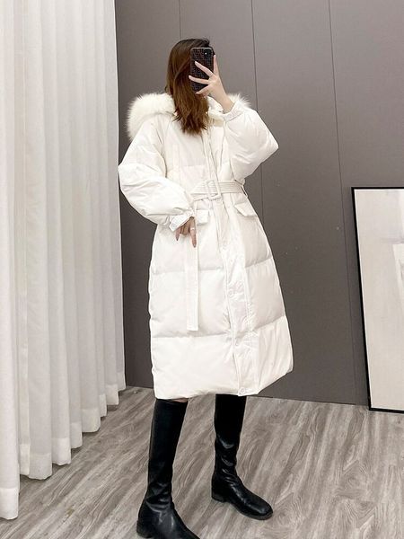 2021 women's korean dongdamen double pocket large wool collar thickened white duck down jacket, Black
2021 women's korean dongdamen double pocket large wool collar thickened white duck down jacket, Black
