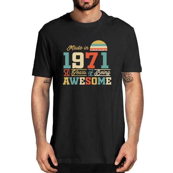 men's t-shirts 1971 shirts 50 years of being awesome 50th birthday vintage funny 100% cotton short sleeve t-shirt women tee, White;black
men's t-shirts 1971 shirts 50 years of being awesome 50th birthday vintage funny 100% cotton short sleeve t-shirt women tee, White;black