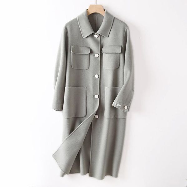 women's wool & blends shuchan designer autumn/winter 2021 coat woolen blend office lady pockets single breasted wide-waisted trench for, Black
women's wool & blends shuchan designer autumn/winter 2021 coat woolen blend office lady pockets single breasted wide-waisted trench for, Black