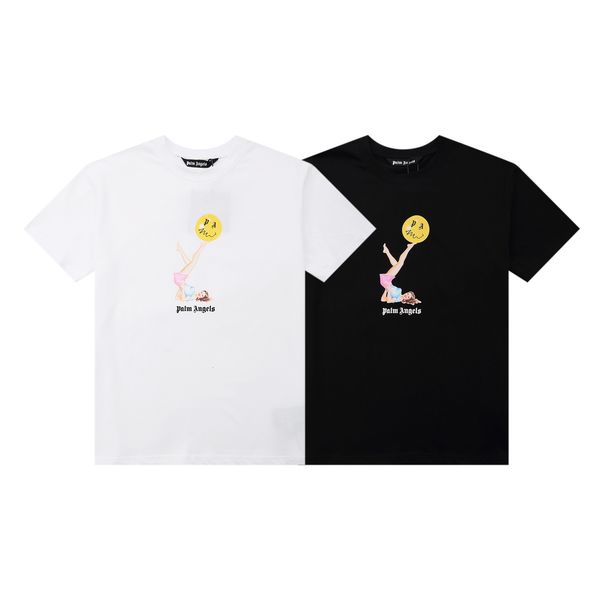 t shirt summer pa fashion brand acrobatic girl print letter men and women loose short sleeves, White;black
t shirt summer pa fashion brand acrobatic girl print letter men and women loose short sleeves, White;black