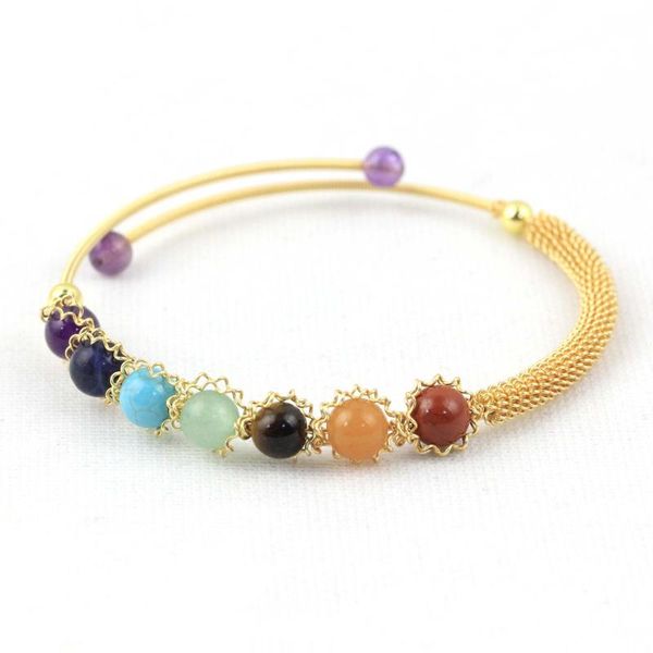 charm bracelets wire wrap natural 7 chakra bracelet rainbow stone gold color turquoises quartz purple crystal adjustable, Golden;silver
charm bracelets wire wrap natural 7 chakra bracelet rainbow stone gold color turquoises quartz purple crystal adjustable, Golden;silver