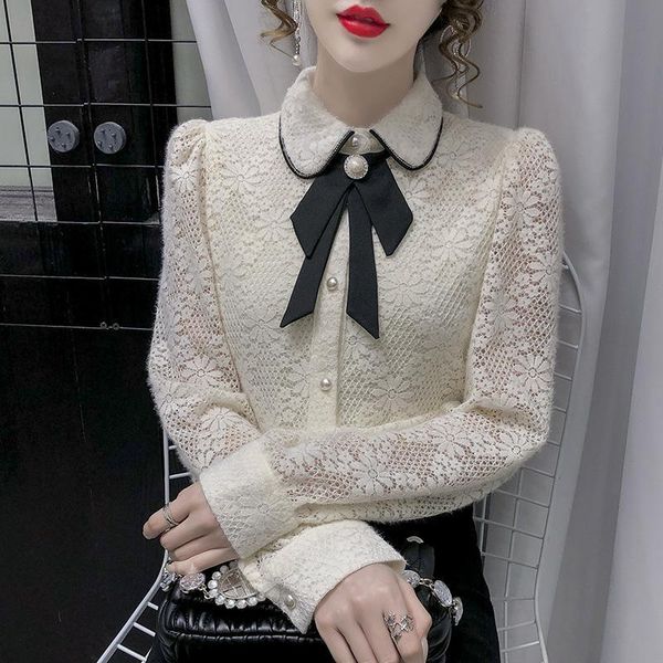 women's blouses & shirts real po european station bowknot lace t-shirt women 2021 early spring collar slim fit foreign style shirt, White
women's blouses & shirts real po european station bowknot lace t-shirt women 2021 early spring collar slim fit foreign style shirt, White