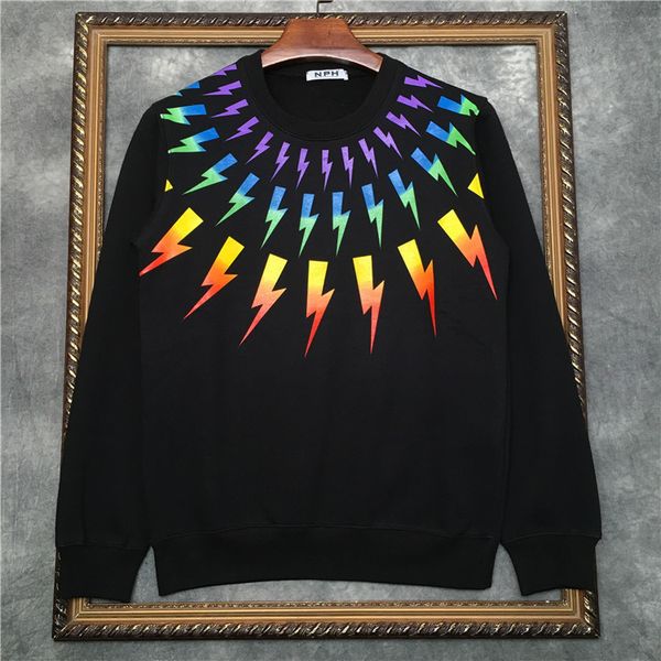 men's hoodies & sweatshirts hoodie, cotton veet, men's sportswear, thunderbolt design, polar n147 thick lined sweater, Black