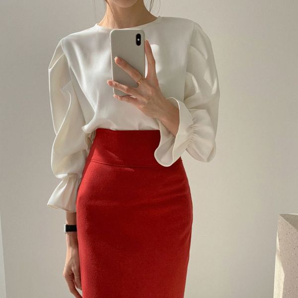 2021 simple fashion shirt design chic spring autumn selling new rolled up sleeves shiny crew neck 7b2p, White
2021 simple fashion shirt design chic spring autumn selling new rolled up sleeves shiny crew neck 7b2p, White