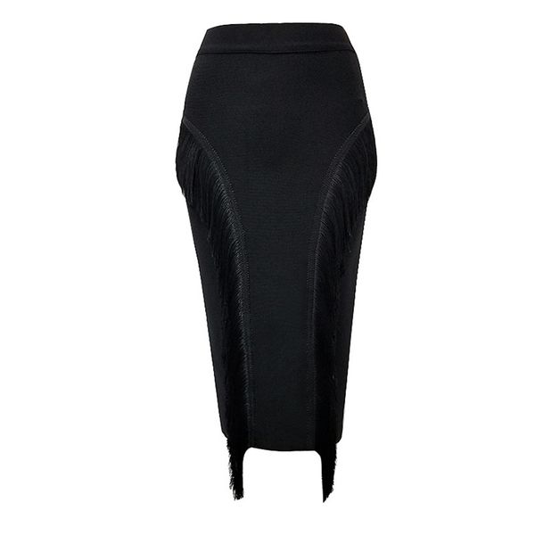 women high waist bodycon skirts office lady tassel elegant new fashion pencil skirt bandage skirts 210310, Black
women high waist bodycon skirts office lady tassel elegant new fashion pencil skirt bandage skirts 210310, Black