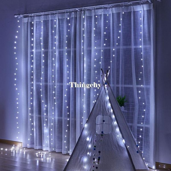 strings remote 3mx3m led curtain garland fairy lighhts usb string lights festoon year christmas decorations for home room