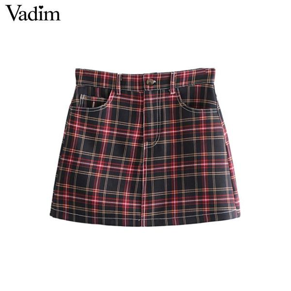 skirts vadim women vintage plaid a line skirt faldas mujer pockets zipper ladies streetwear retro basic casual chic ba170, Black
skirts vadim women vintage plaid a line skirt faldas mujer pockets zipper ladies streetwear retro basic casual chic ba170, Black