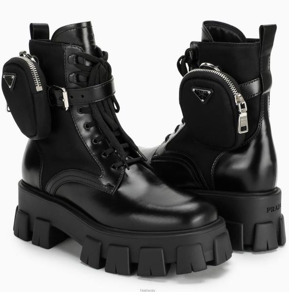 women genuine leather boots monolith designer lady nylon pouch strap rubber tread sole ankle combat boot, Black
women genuine leather boots monolith designer lady nylon pouch strap rubber tread sole ankle combat boot, Black