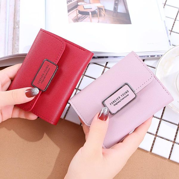 wallets women's wallet korean short tri-fold buckle clutch multi card holder pu leather small multifunction coin, Red;black
wallets women's wallet korean short tri-fold buckle clutch multi card holder pu leather small multifunction coin, Red;black