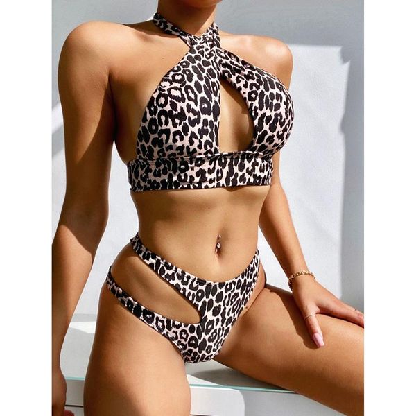 women high waist bikini swimsuit swimwear female thong biquini set bathing suit 2 piece split leopard print hollow strap
women high waist bikini swimsuit swimwear female thong biquini set bathing suit 2 piece split leopard print hollow strap
