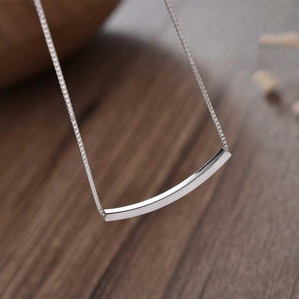pendant necklaces smile bend pipe for women box chain simple personality fashion party jewelry, Silver
pendant necklaces smile bend pipe for women box chain simple personality fashion party jewelry, Silver