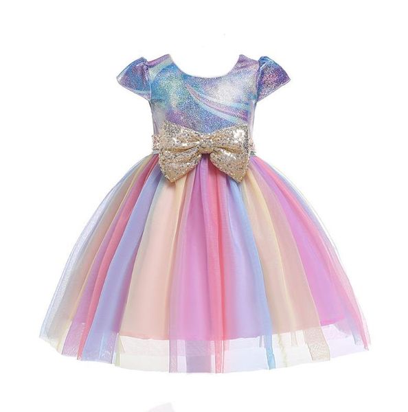girl summer dress colorful round-neck short sleeves bow pleated hemline dress princess party girls dresses 2-10 years, Red;yellow
girl summer dress colorful round-neck short sleeves bow pleated hemline dress princess party girls dresses 2-10 years, Red;yellow