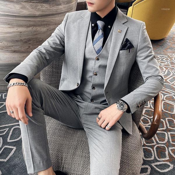men's suit three piece 2021 business leisure bridegroom wedding dress one button suits & blazers, White;black
men's suit three piece 2021 business leisure bridegroom wedding dress one button suits & blazers, White;black