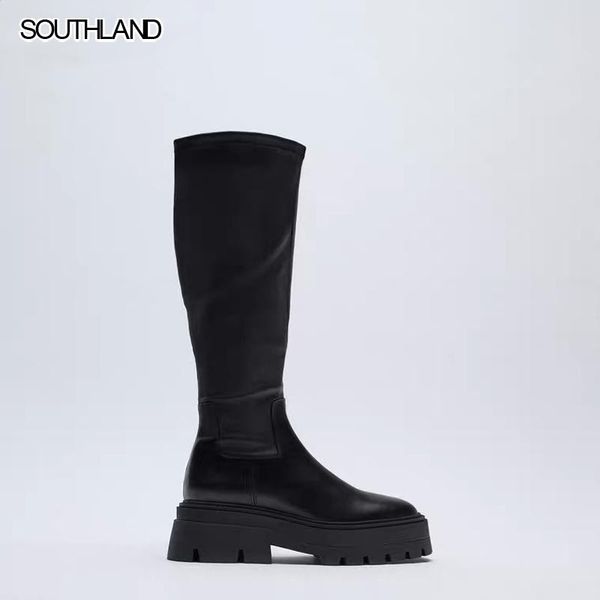 boots southland 2021 autumn and winter women long black pu leather grooving sole knee high fashion brand
boots southland 2021 autumn and winter women long black pu leather grooving sole knee high fashion brand