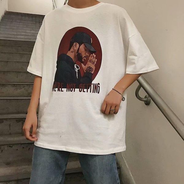 2021 new hip hop loose t shirt men streetwear o neck short sleeve summer white cotton tees black gray 9px2, White;black
2021 new hip hop loose t shirt men streetwear o neck short sleeve summer white cotton tees black gray 9px2, White;black