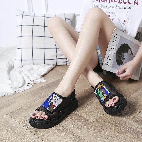 2021 hook & loop womans sandals mesh flat with thick bottom summer women shoes 4cm platform student casual beach female sandals, Black
2021 hook & loop womans sandals mesh flat with thick bottom summer women shoes 4cm platform student casual beach female sandals, Black