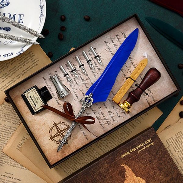 fountain pens pen set vintage sprinkling gold feather ink bottle calligraphy writing dip birthday gift box for diy craft
fountain pens pen set vintage sprinkling gold feather ink bottle calligraphy writing dip birthday gift box for diy craft