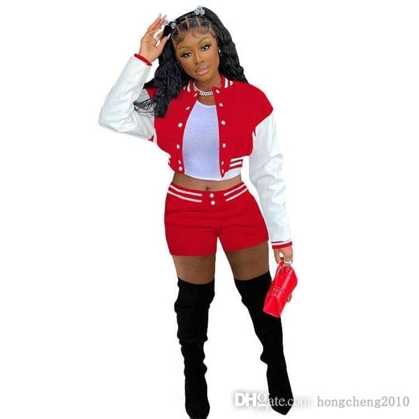 women baseball jacket tracksuits sweatsuit set stand collar cardigan splicing crop shorts outfits two piece jogging suits, Gray
women baseball jacket tracksuits sweatsuit set stand collar cardigan splicing crop shorts outfits two piece jogging suits, Gray