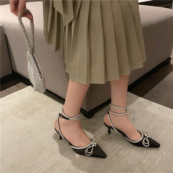 summer fashion thin high heels sweet rhinestone high heels banquet sandals bow sequin cloth pointed toe strap sandals, Black
summer fashion thin high heels sweet rhinestone high heels banquet sandals bow sequin cloth pointed toe strap sandals, Black