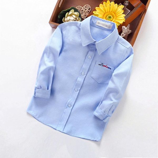 shirts 2021 spring casual children's shirt boys long-sleeved solid color formal attire girls, White;black
shirts 2021 spring casual children's shirt boys long-sleeved solid color formal attire girls, White;black