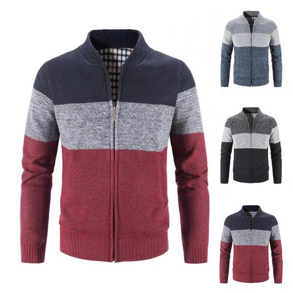 men's sweaters stand collar jacket cardigan zipper men winter warm knitted jumper color block casual coat sweater, White;black
men's sweaters stand collar jacket cardigan zipper men winter warm knitted jumper color block casual coat sweater, White;black