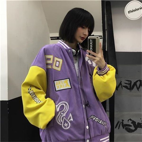 men's hoodies & sweatshirts retro baseball jacket, uniform, male and female, couple, harajuku style, large jacket with embroidery color, Black 
men's hoodies & sweatshirts retro baseball jacket, uniform, male and female, couple, harajuku style, large jacket with embroidery color, Black