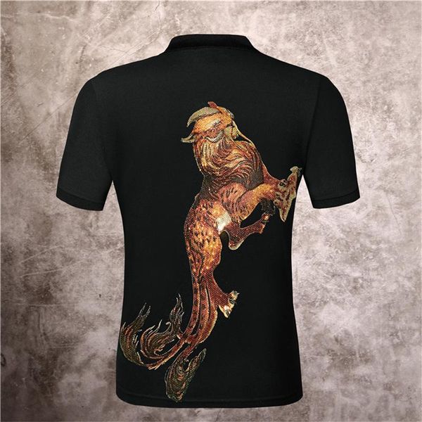 men's polos summer men shirt skulls rhinestones funny streetwear hiphop short sleeve fashion aesthetic collar top, White;black
men's polos summer men shirt skulls rhinestones funny streetwear hiphop short sleeve fashion aesthetic collar top, White;black