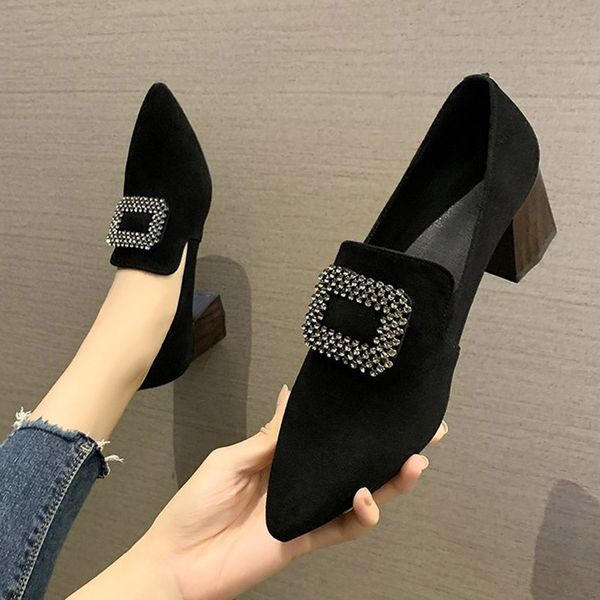 2021 spring women dress shoes flock high heels boat shoes pointed toe crystal pumps chunky heel ladies shoes zapatos mujer 8932ndress, Black
2021 spring women dress shoes flock high heels boat shoes pointed toe crystal pumps chunky heel ladies shoes zapatos mujer 8932ndress, Black