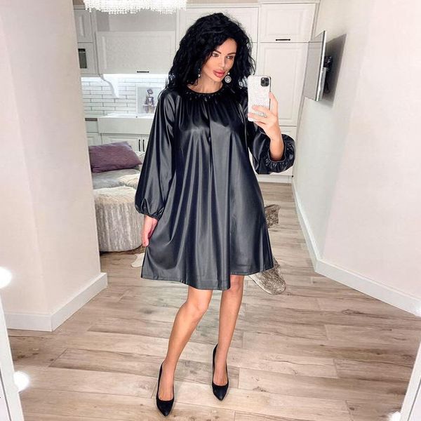 women pu fashion vintage loose mid solid o neck lantern sleeve maternity 2021 spring new office lady casual 6nb2, Black;gray
women pu fashion vintage loose mid solid o neck lantern sleeve maternity 2021 spring new office lady casual 6nb2, Black;gray