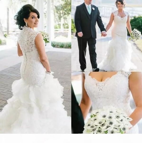 vintage mermaid wedding dresses portrait neckline lace applique ruffles custom made sweep train country wedding bridal gown vestido de novia, White
vintage mermaid wedding dresses portrait neckline lace applique ruffles custom made sweep train country wedding bridal gown vestido de novia, White