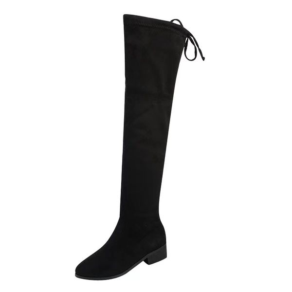 women boot autumn winter elastic flock slim fit over the knee boots suede keep warm women lace t ladies med chunky heel thigh high botas wom, Black
women boot autumn winter elastic flock slim fit over the knee boots suede keep warm women lace t ladies med chunky heel thigh high botas wom, Black