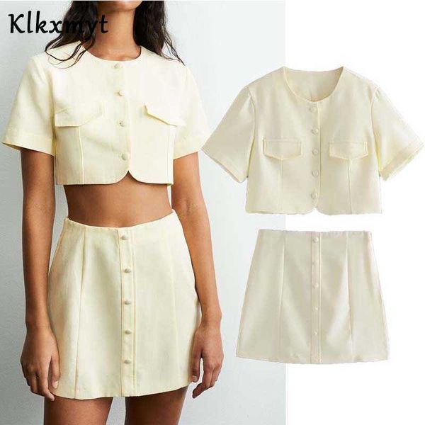 klkxmyt za two piece sets women fashion single-breasted casual cropped jacket+high wasited mini skirts set outfit suit 210527, White
klkxmyt za two piece sets women fashion single-breasted casual cropped jacket+high wasited mini skirts set outfit suit 210527, White