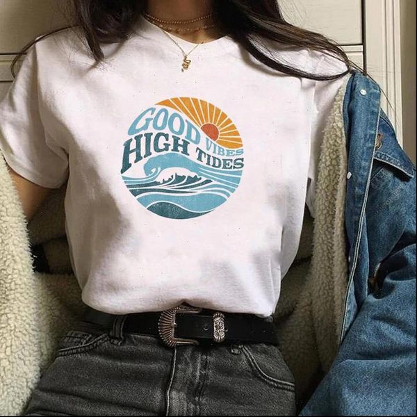 women lady t shirt wave good vibes printed tshirt ladies short sleeve loose tee shirt women female clothes graphic t shirt, White
women lady t shirt wave good vibes printed tshirt ladies short sleeve loose tee shirt women female clothes graphic t shirt, White