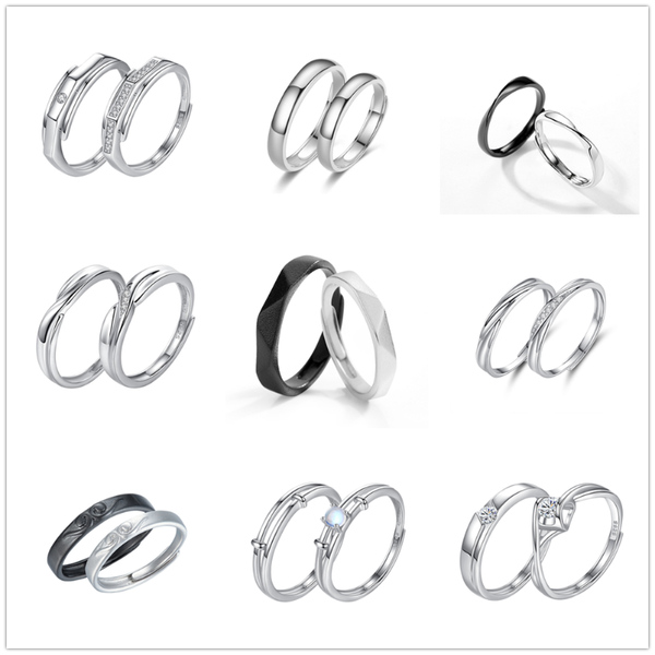 wedding rings 12 style s925 sterling silver couple black white ring for women and man fine jewelry engagement gift, Slivery;golden
wedding rings 12 style s925 sterling silver couple black white ring for women and man fine jewelry engagement gift, Slivery;golden