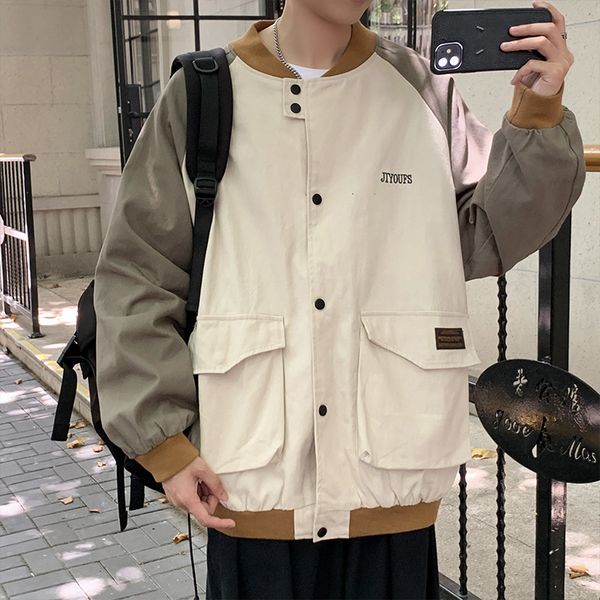 jackets 2021 spliced baseball suit men's fashion brand ins spring and autumn salt work coat ruffian handsome loose top, Black;brown
jackets 2021 spliced baseball suit men's fashion brand ins spring and autumn salt work coat ruffian handsome loose top, Black;brown
