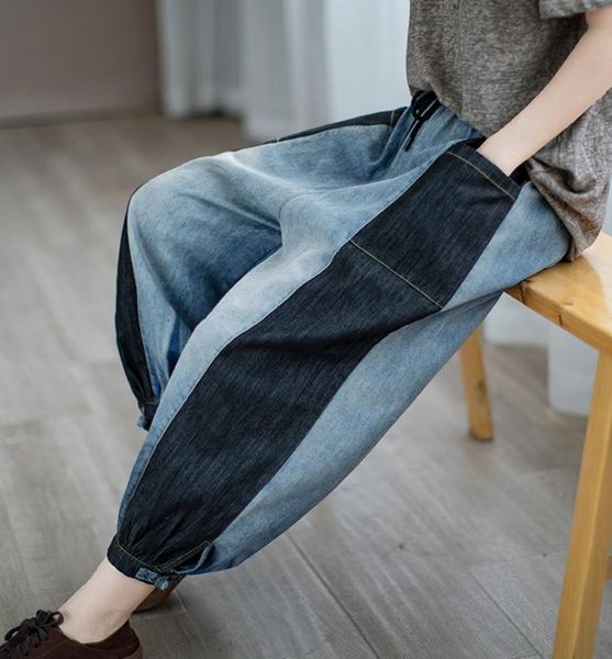women's jeans women 2021 summer panelled loose denim pants ladies elastic waist pocket vintage all-match trousers, Blue
women's jeans women 2021 summer panelled loose denim pants ladies elastic waist pocket vintage all-match trousers, Blue