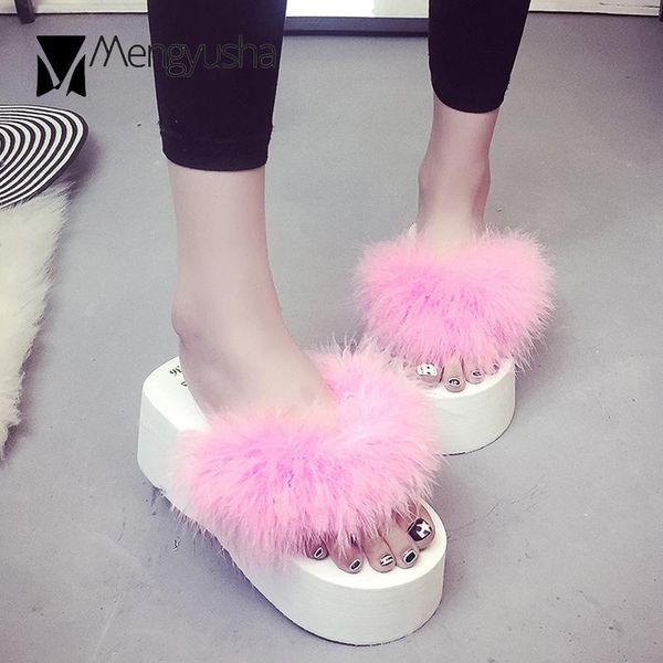 sandals candy color fur flip flops women brand designer ostrich platform summer high heels feather slippers c475, Black
sandals candy color fur flip flops women brand designer ostrich platform summer high heels feather slippers c475, Black