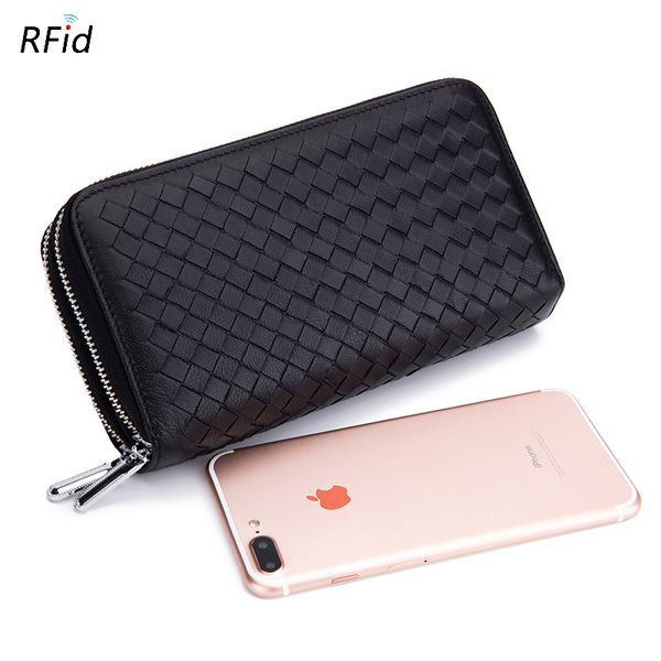large-capacity men's long wallet multi-card position sheepskin bag double zipper braided hand for women in europe and america 8353-2
large-capacity men's long wallet multi-card position sheepskin bag double zipper braided hand for women in europe and america 8353-2