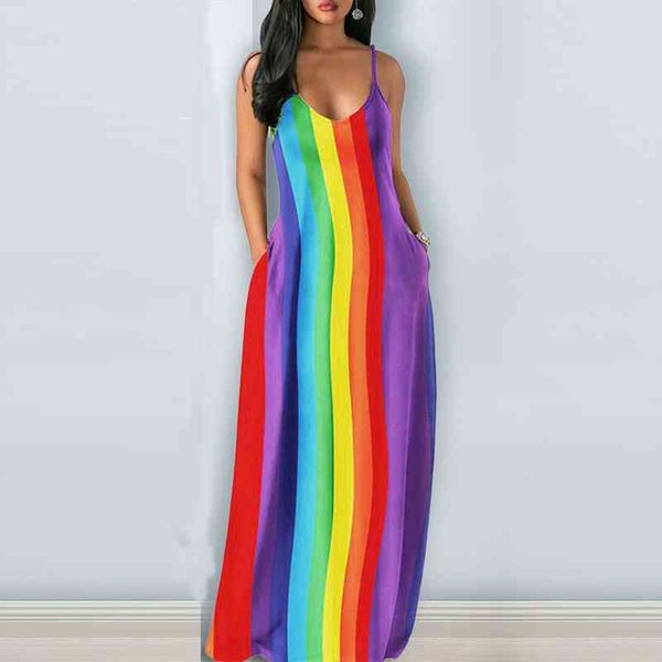 40 summer spaghetti strap rainbow womens dresses casual plus size v neck sleeveless long maxi vestidos, Black;gray
40 summer spaghetti strap rainbow womens dresses casual plus size v neck sleeveless long maxi vestidos, Black;gray