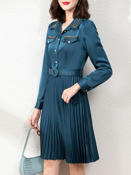 waist slimming dress for women autumn and winter 2021 new commuter long sleeve a- line skirt elegant lapel pleated skirt, Black;gray
waist slimming dress for women autumn and winter 2021 new commuter long sleeve a- line skirt elegant lapel pleated skirt, Black;gray