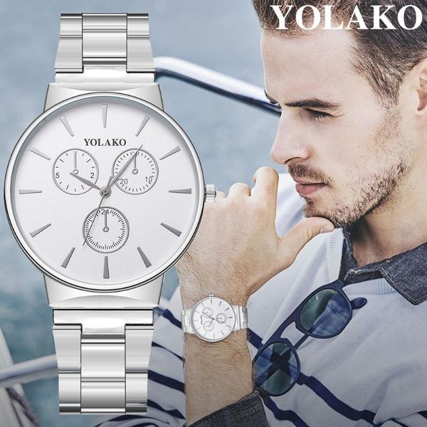 wristwatches yolako mens watches 2021 men's quartz stainless steel band v strap watch analog wrist relogio feminino, Slivery;brown
wristwatches yolako mens watches 2021 men's quartz stainless steel band v strap watch analog wrist relogio feminino, Slivery;brown