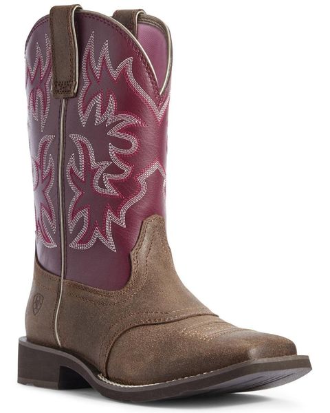 boots women's delilah western - wide square toe, Black