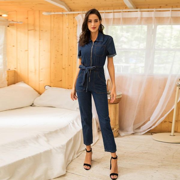women's jumpsuits & rompers street casual vacation style denim jumpsuit spring summer short-sleeved zipper slim solid belt fashion trou, Black;white
women's jumpsuits & rompers street casual vacation style denim jumpsuit spring summer short-sleeved zipper slim solid belt fashion trou, Black;white